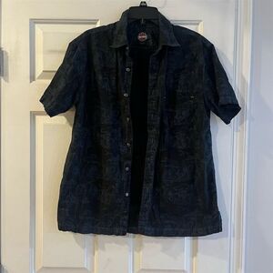 Harley-Davidson Men's M Black Graphic Print Button-Up Shirt